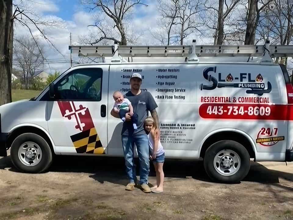 slo-flo plumbing owner with his family.