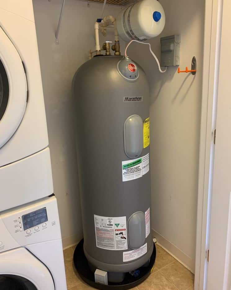 recently repaired hot water heater.