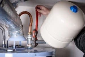water heater being repaired